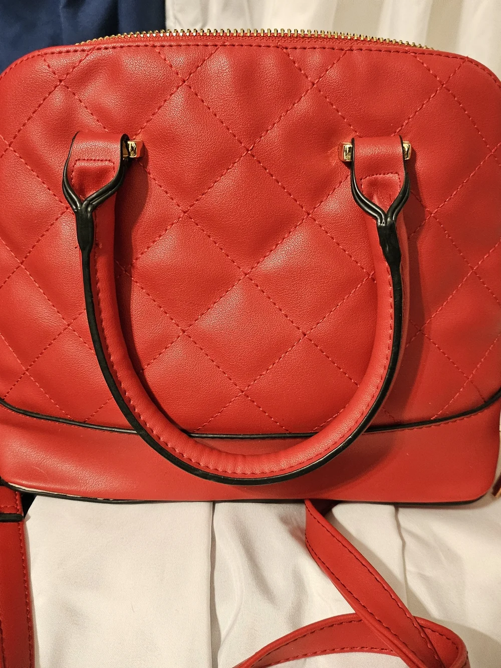 madden girl Red Quilted Dome Satchel